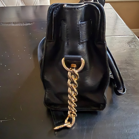 Michael Kors Lock Black/Gold Hardware Leather Satchel Shoulder Bag - Picture 5 of 11